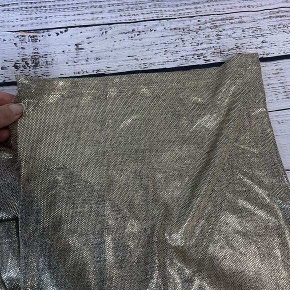 Ivy City Co Gloria Pants in Metallic size Medium Gold Sparkle Stretch Glamour - Picture 4 of 9
